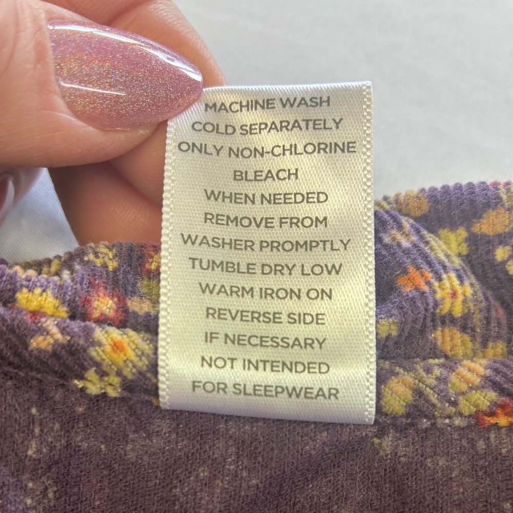 Gymboree Corduroy Floral Dress Girls 4 Purple Long‎ Sleeve Peter Pan Collar 2005 - Picture 5 of 11